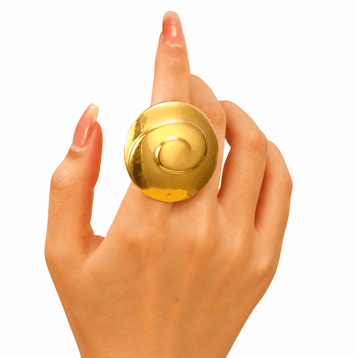 Vintage Gold-Tone Spiral Statement Ring for Women & Girls | Adjustable Fashion Finger Ring, shop online in India