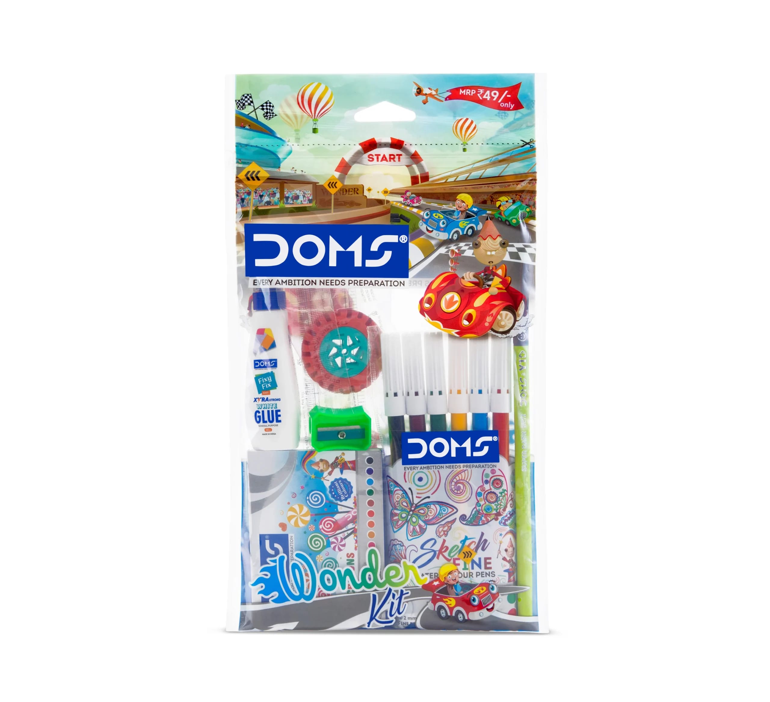 DOMS Wonder Art & Stationery Kit for Kids – 7 Items Set, shop online in India