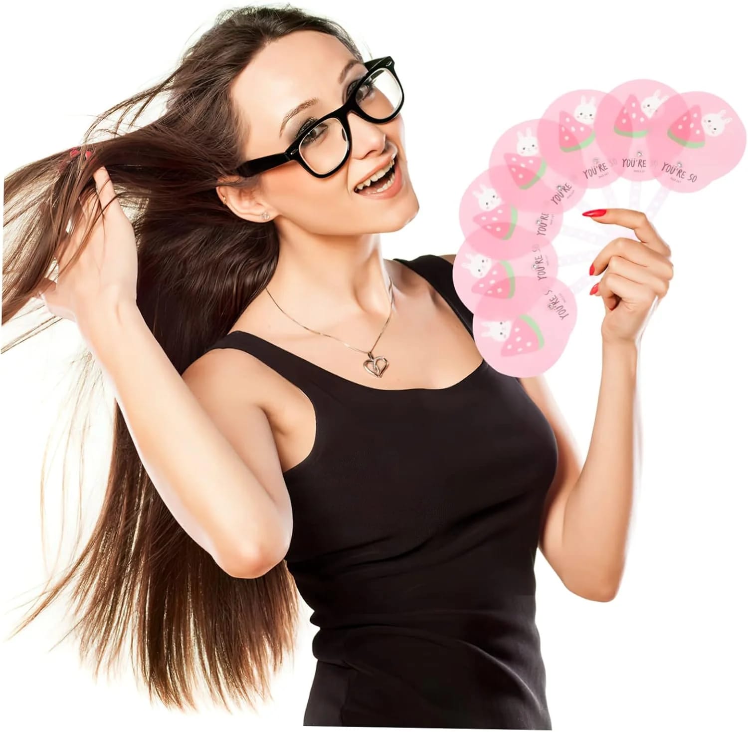 Cute Cartoon Mini Folding Hand Fan for Kids | Portable Summer Pocket Fan | Fruit & Animal Theme | Random Design | Pack of 2, thumbnail 2