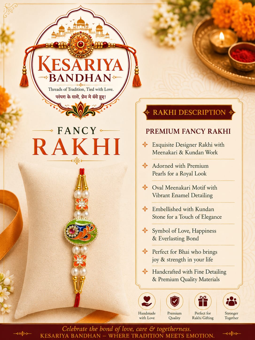 Kesariya Bandhan – Rajsi Ratna Rakhi — wholesale price India