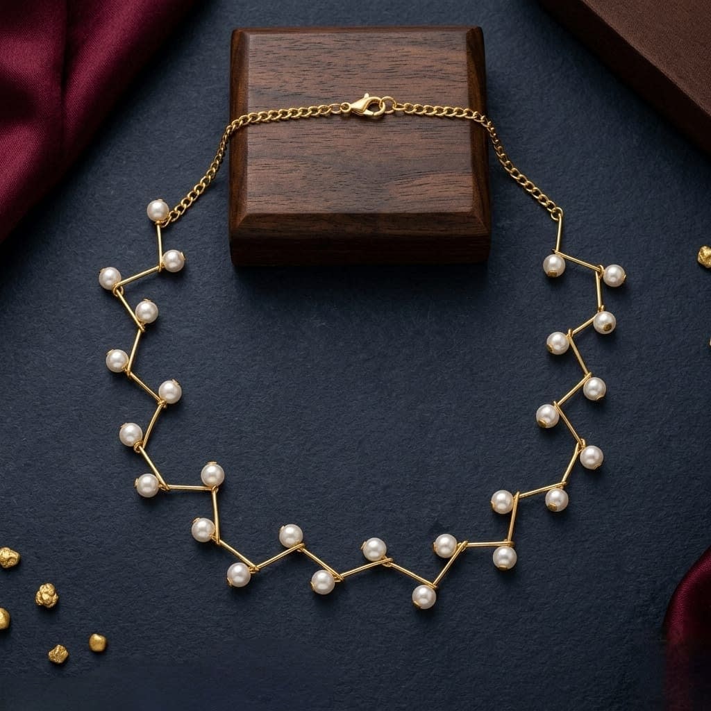 Shringarika Pearl-Style Vine Gold-Tone Necklace Set for Women, shop online in India