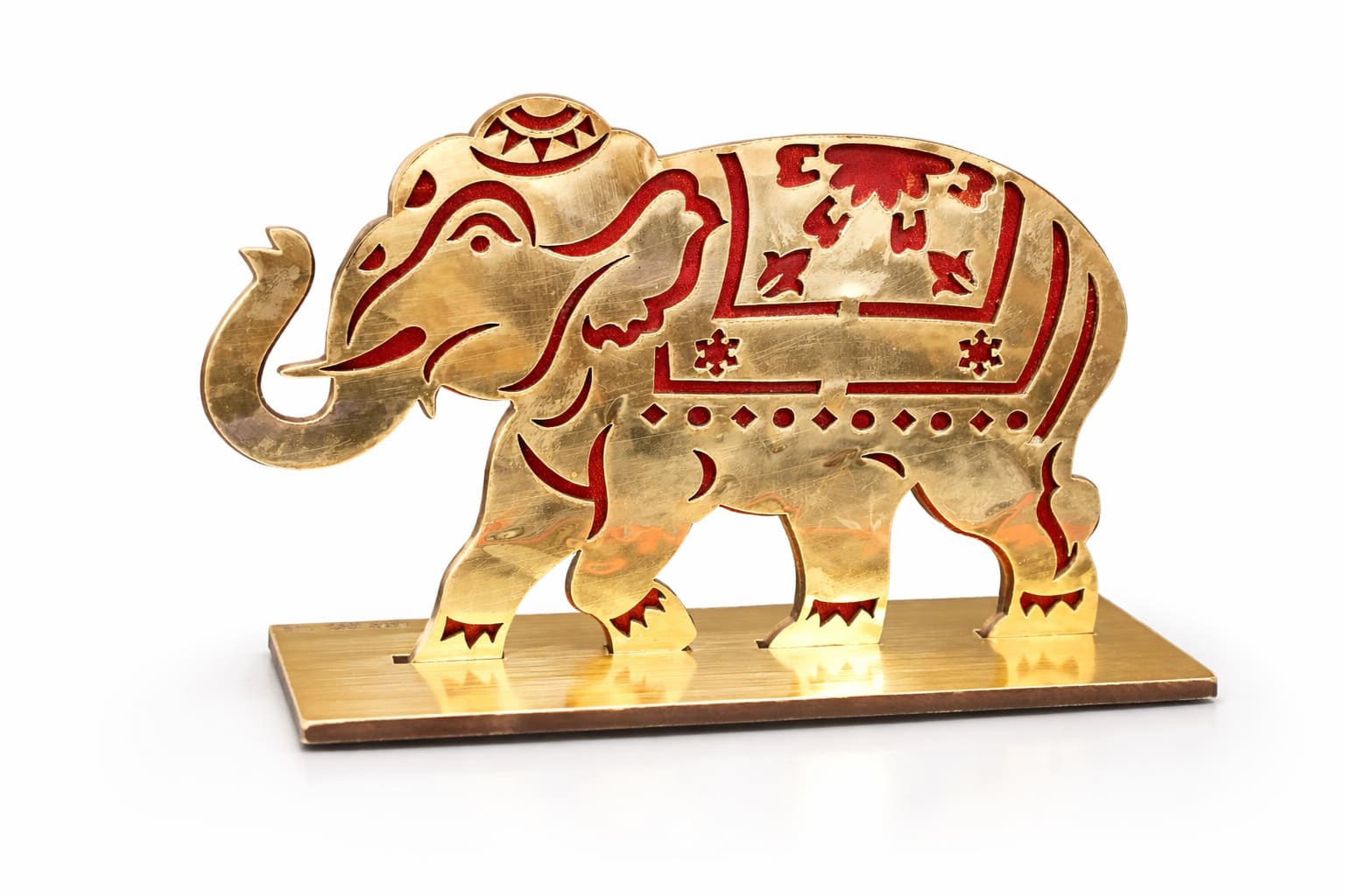 Decorative Wooden Elephant Showpiece for Home Decor | Laser Cut MDF Elephant Tabletop Statue | Lucky Elephant Decorative Stand | Pack of 1 — wholesale price India
