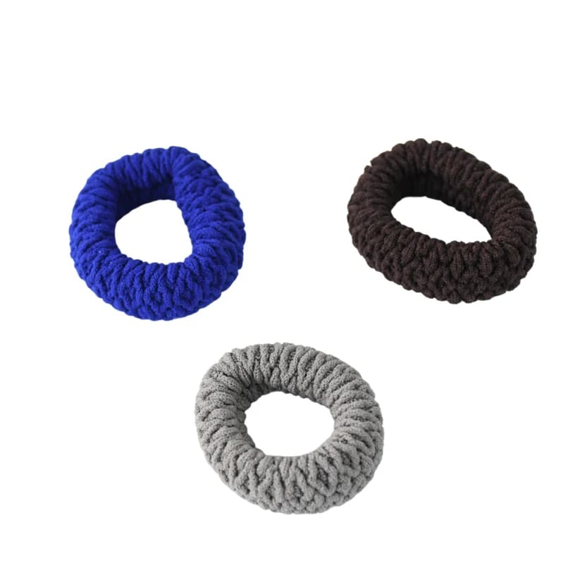 Premium Knitted Elastic Hair Scrunchies for Women – Soft & Gentle Hair Ties (Set of 3), shop online in India