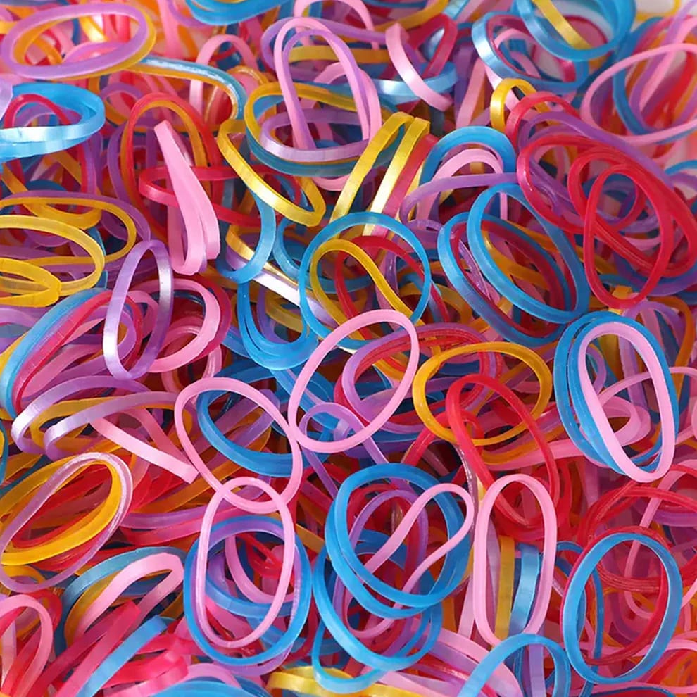 Pack of 375 Multicolor Mini Hair Rubber Bands (50g) for Kids & Girls | Soft Stretchable No Damage Elastic Hair Bands — wholesale price India