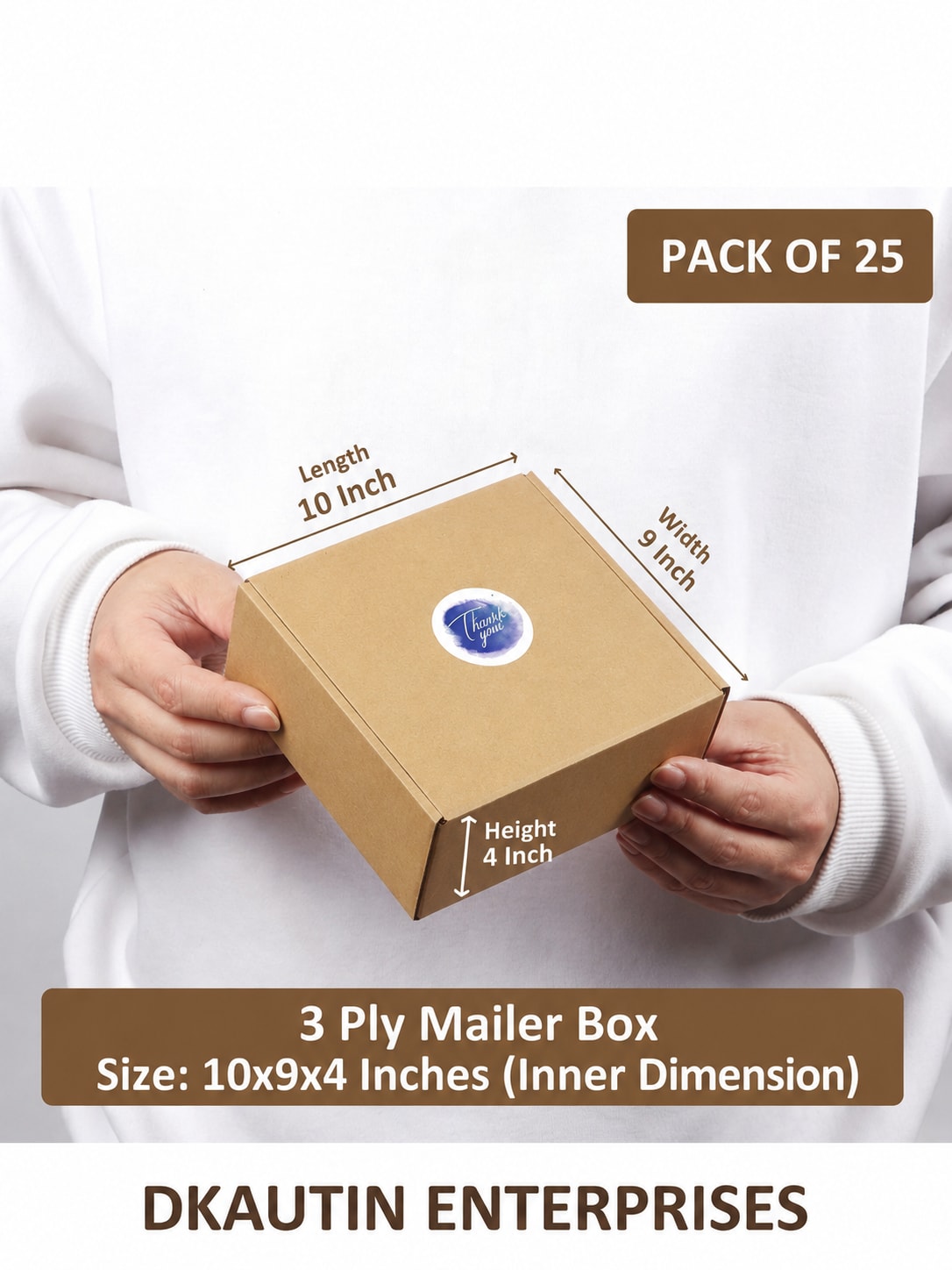 Buy 3 Ply Self Locking Mailer Box 10x9x4 Inch Online | Corrugated Packaging Box — wholesale price India