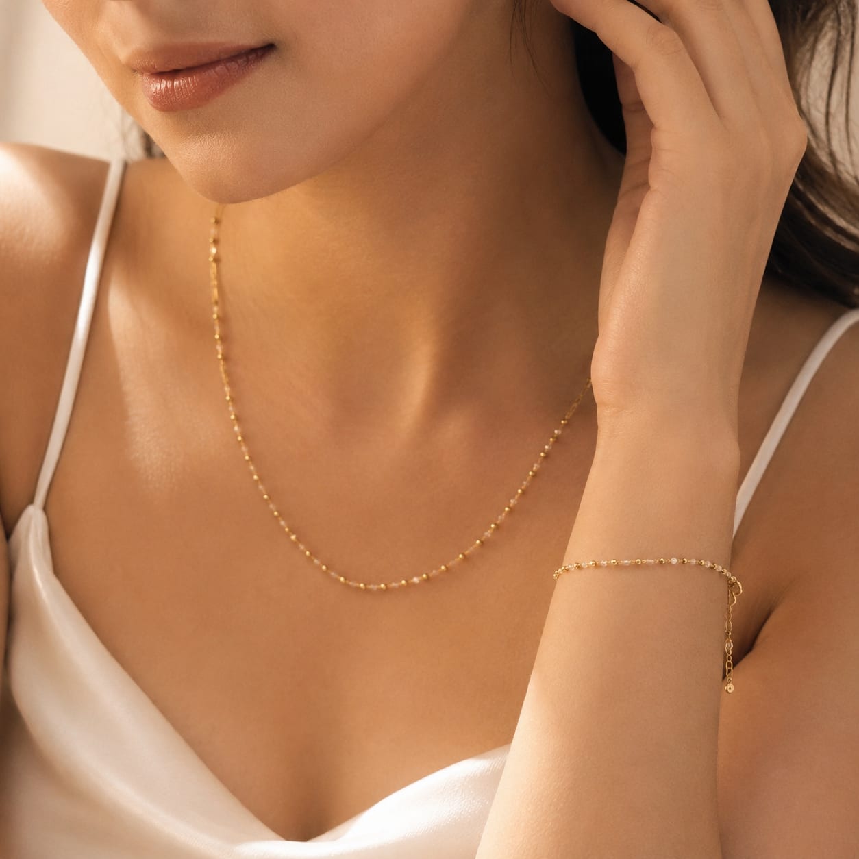 Shringarika Brielle Gold-Tone Necklace & Bracelet Set, thumbnail 2