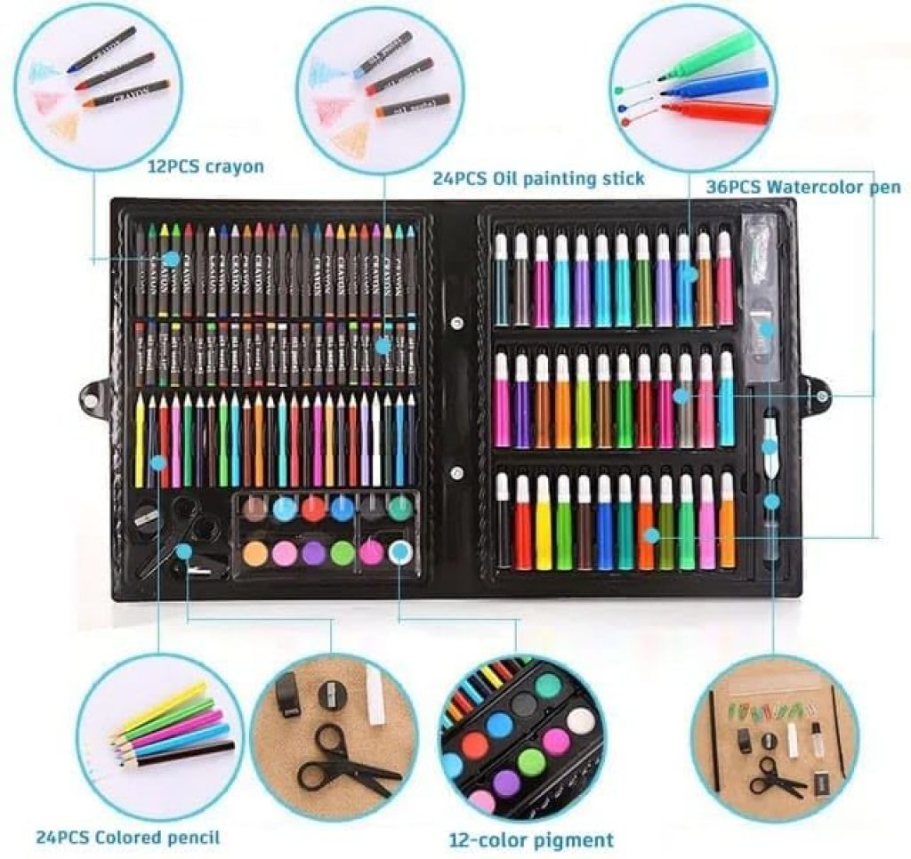 150-Piece Kids Art & Drawing Set | Non-Toxic Color Kit for Boys & Girls, thumbnail 4