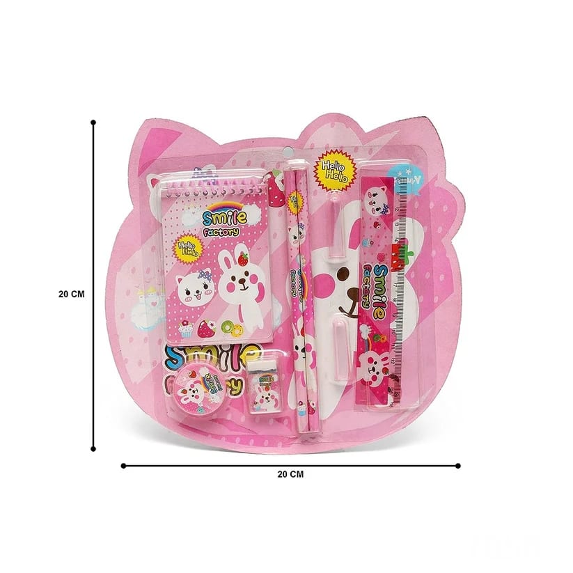 Pink Cartoon Kids Stationery Kit – Complete School Set, thumbnail 2