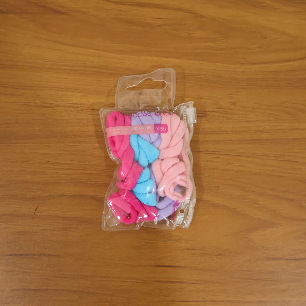 Pack of 35 Soft Mini Hair Ties for Girls & Kids | Multicolor Stretchable Ponytail Hair Bands | No Damage Elastic Hair Accessories, thumbnail 3