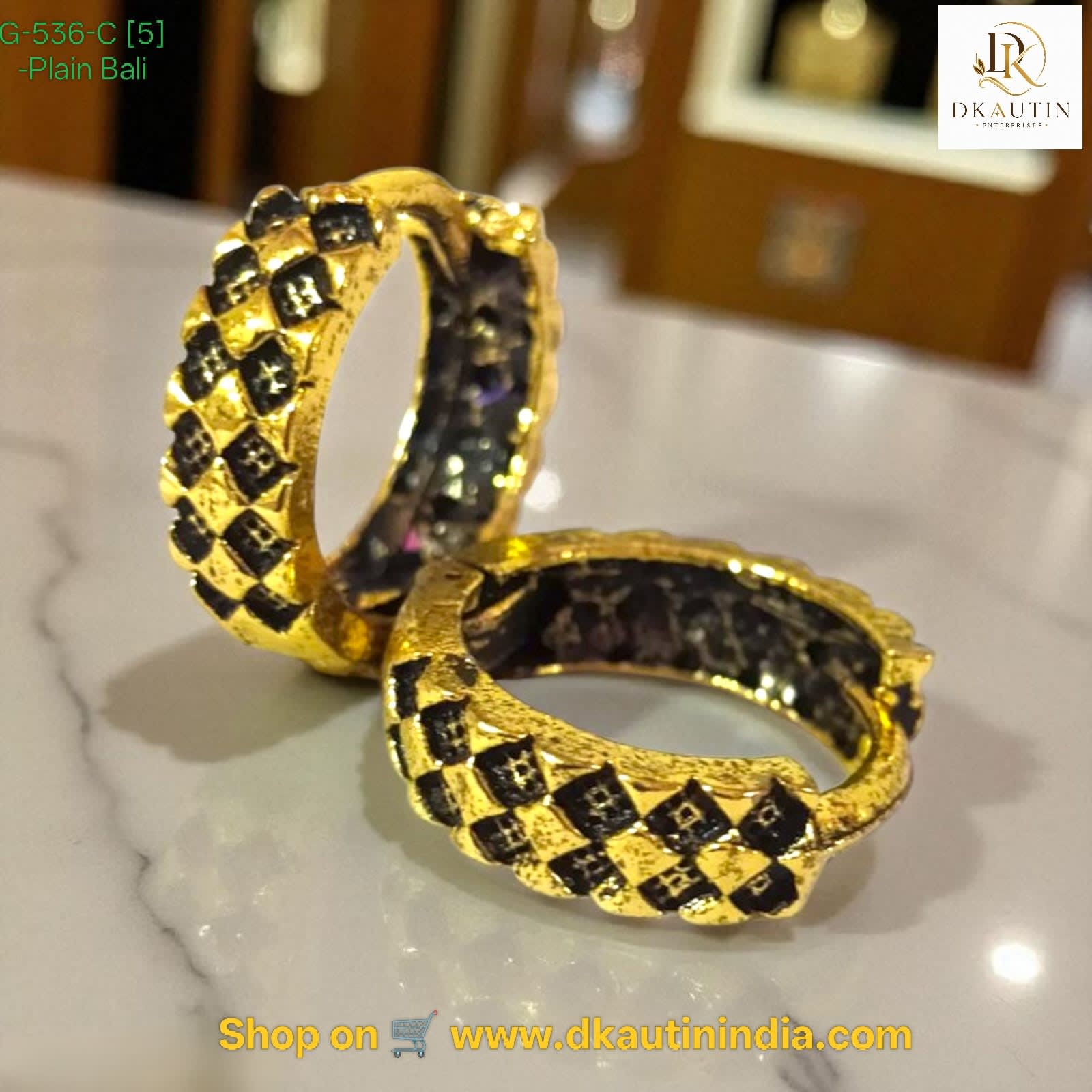 Shringarika Black & Gold Geometric Hoop Earrings for Women | Fashion Jewellery, shop online in India