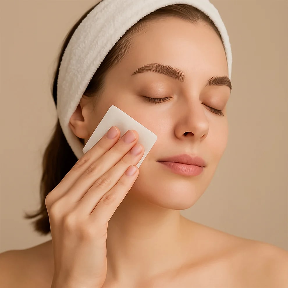 Disposable Makeup Remover Pads for Face | Soft Facial Cleansing Wipes | Cosmetic Makeup Removal Pads for Daily Skincare (Pack of 100) — wholesale price India