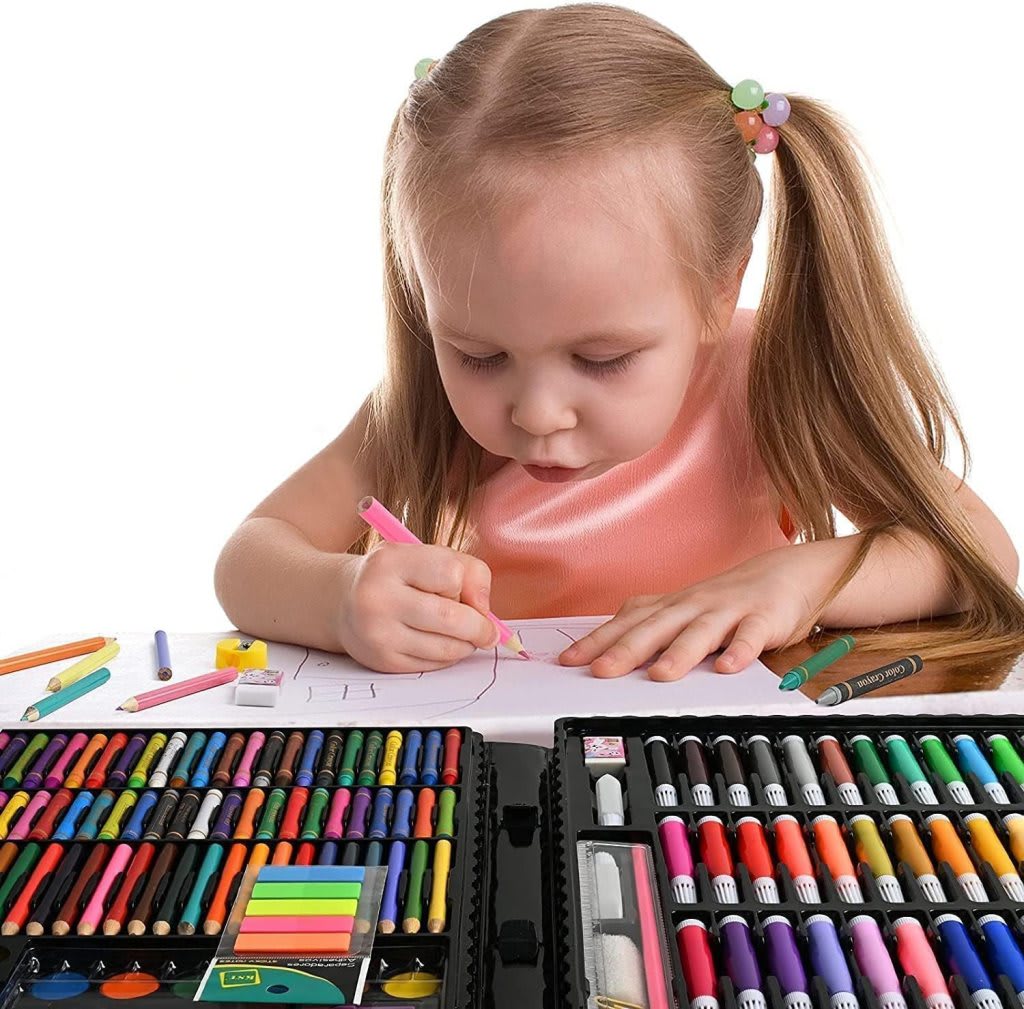 150-Piece Kids Art & Drawing Set | Non-Toxic Color Kit for Boys & Girls, shop online in India
