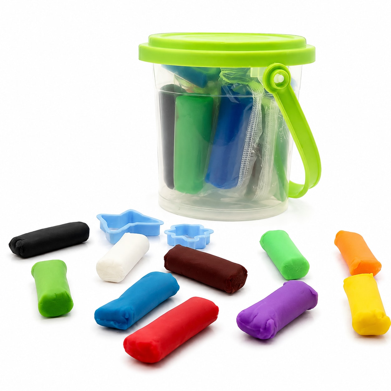 Kids Color Modeling Clay Bucket Set with Moulds | 10 Color Soft DIY Play Dough Kit | Creative Learning Toy (Pack of 1), shop online in India