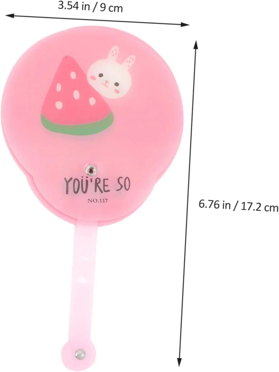 Cute Cartoon Mini Folding Hand Fan for Kids | Portable Summer Pocket Fan | Fruit & Animal Theme | Random Design | Pack of 2, thumbnail 3
