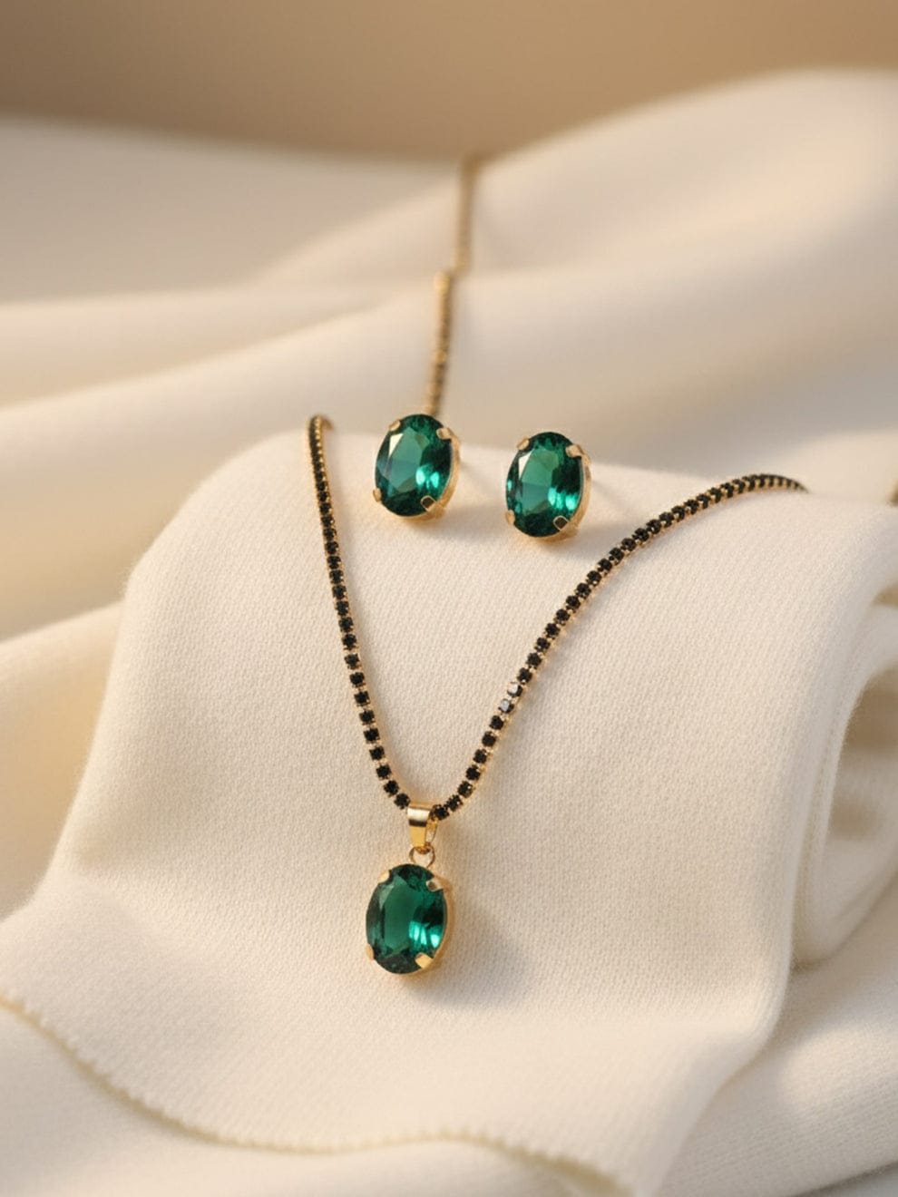 Combo of 2 Crystal Stone Necklace with Earrings Set for Women | Gold Plated Fashion Jewellery Combo — thumbnail 2
