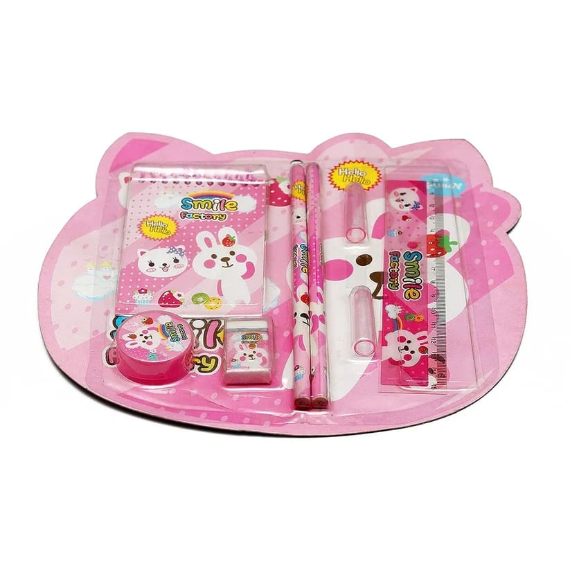 Pink Cartoon Kids Stationery Kit – Complete School Set, shop online in India
