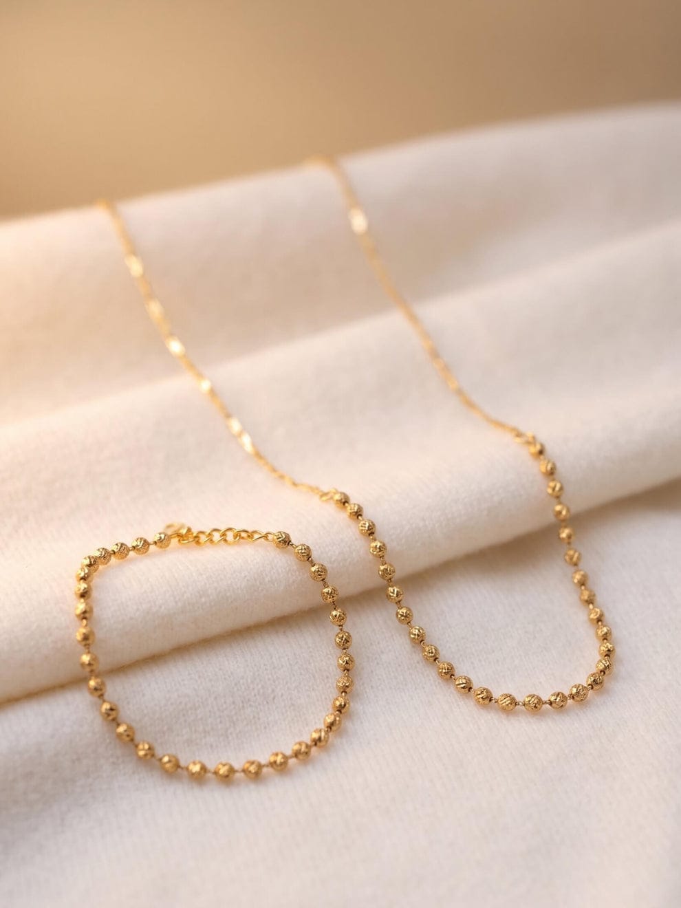 Combo of 2 Gold Plated Necklace & Bracelet Set for Women & Girls | Elegant Layering Jewellery Combo — thumbnail 2