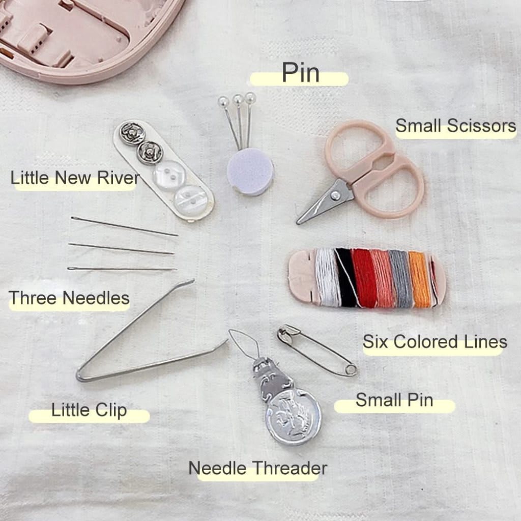 Mini Travel Sewing Kit with Thread, Needles, Scissors & Safety Pins | Portable Emergency Stitch Repair Kit for Home, Office & Travel, thumbnail 2