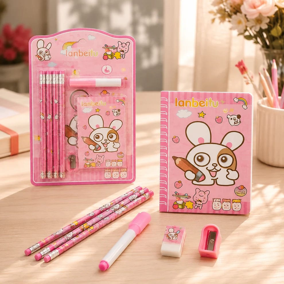 Cute Panda Kids Stationery Kit – 7-Piece Return Gift Set, shop online in India