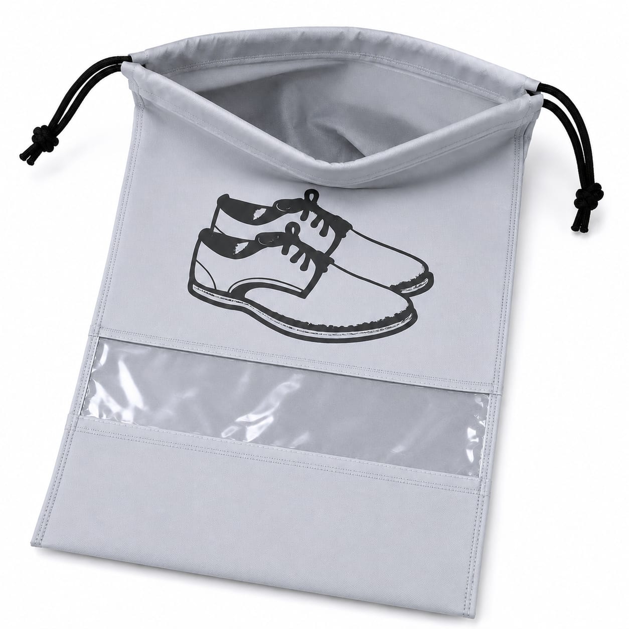 Pack of 5 Non-Woven Shoe Storage Bags with Transparent Window | Drawstring Travel Shoe Organizer | Dustproof Multipurpose Shoe Pouches, thumbnail 3
