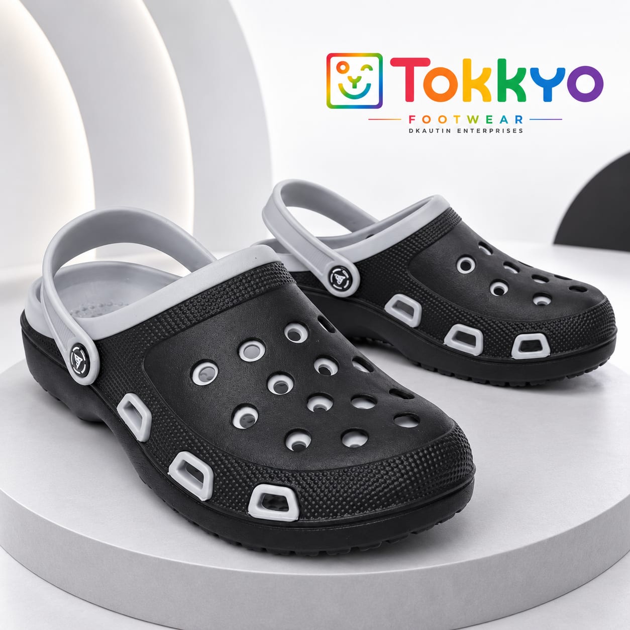 Tokkyo Unisex Black EVA Clogs with Adjustable Heel Strap, shop online in India