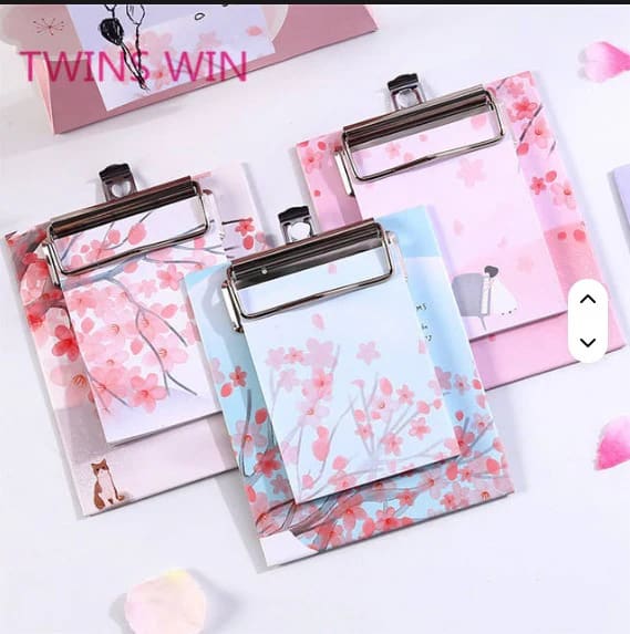 Cherry Blossom Mini Clipboard Memo Pad with Metal Clip | Pack of 1, thumbnail 3