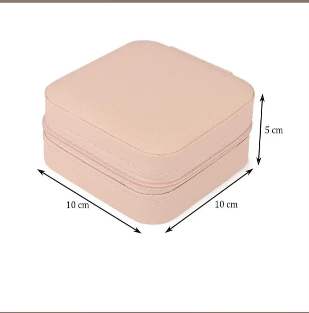 Portable Travel Jewelry Organizer Box with Zipper | PU Leather | 01 Pc, thumbnail 4