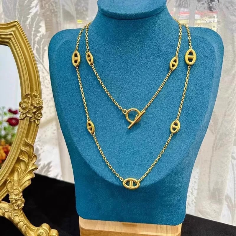 Gold Plated Y-Shaped Long Pendant Chain Necklace for Women & Girls | Elegant Korean Style Fashion Necklace, thumbnail 3