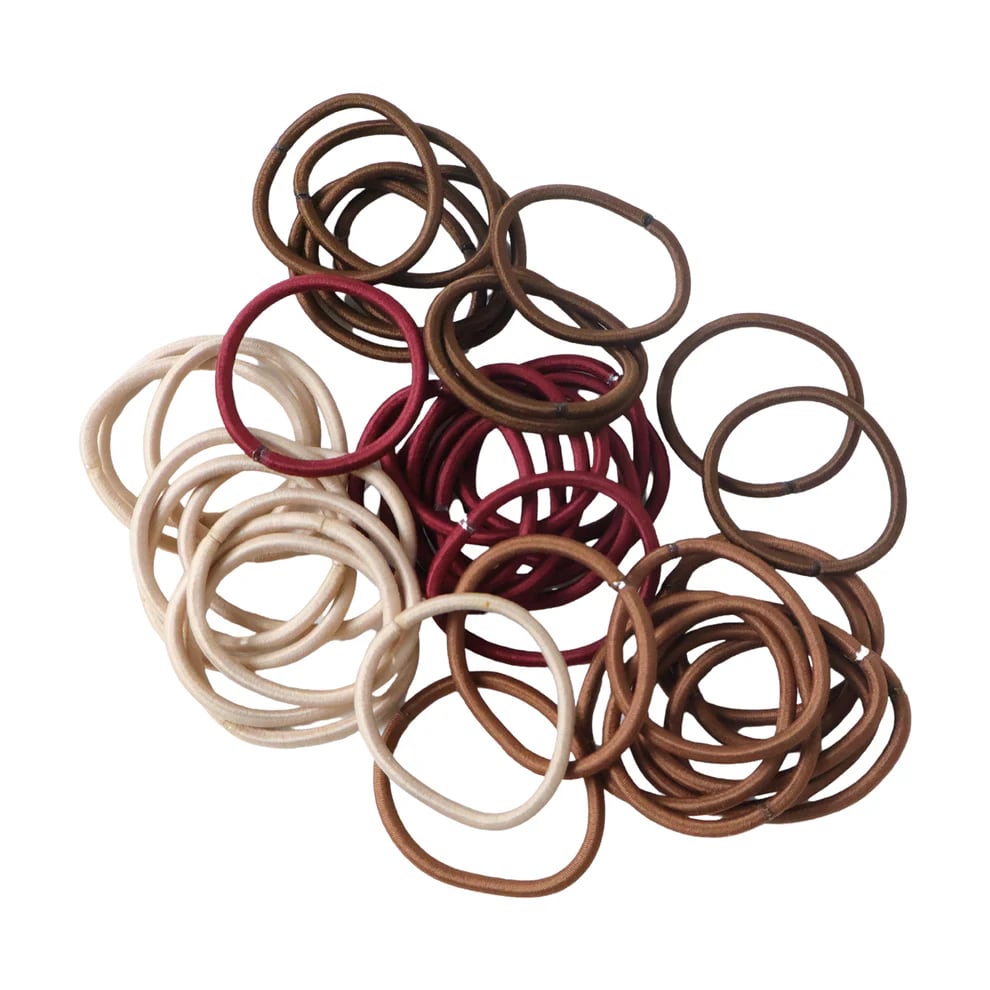 Essentials High-Elasticity Seamless Hair Ties – Assorted Earth Tone Shades By Dkautin Enterprises, shop online in India