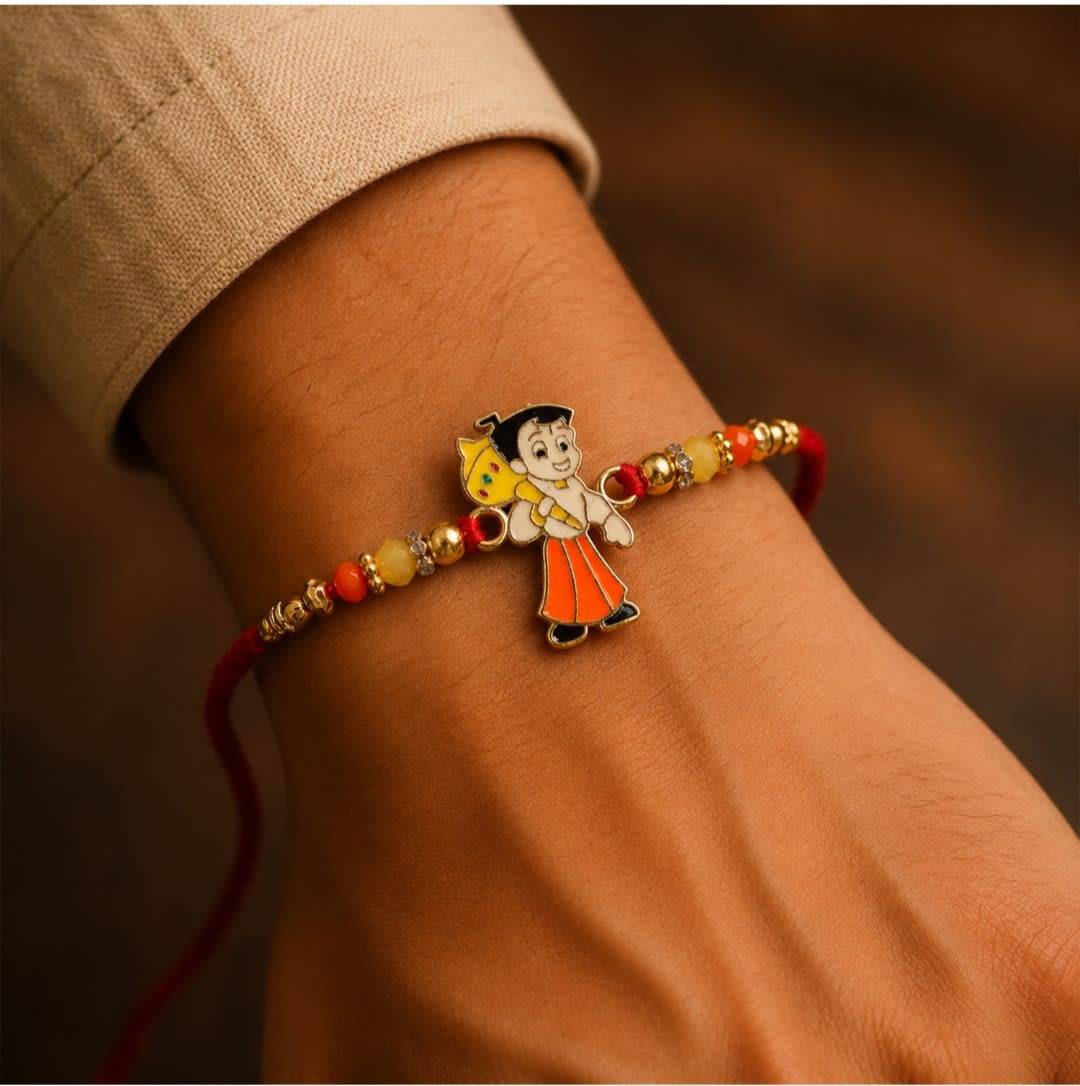 Bal Hanuman Kids Rakhi – Premium Designer Rakhi for Little Brother | Kesariya Bandhanï — thumbnail 2