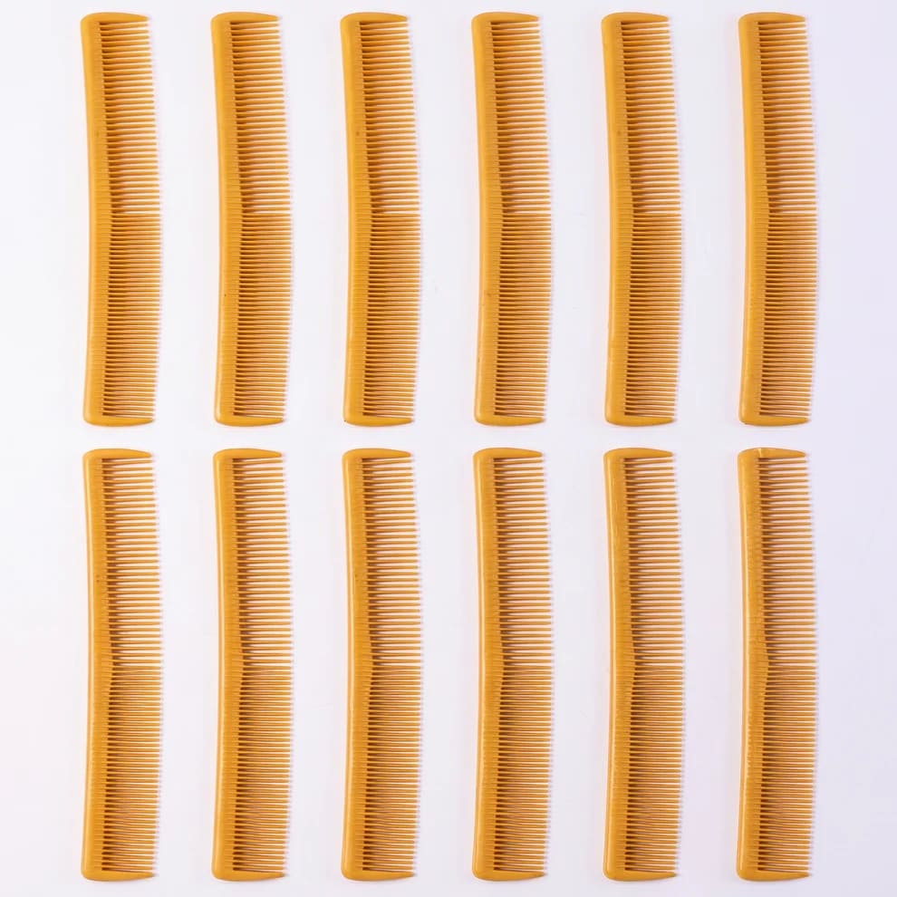 Pack of 12 Professional Hair Cutting Combs | Fine Tooth Plastic Barber Comb Set | Salon Styling, Hair Cutting & Daily Grooming Comb — wholesale price India