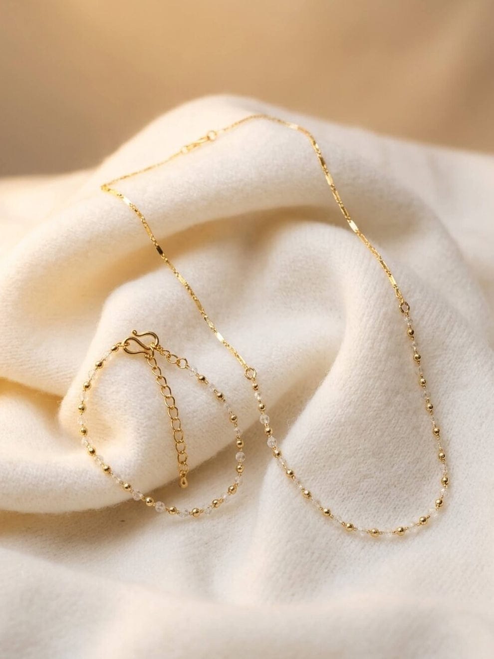 Combo of 2 Gold Plated Necklace & Bracelet Set for Women & Girls | Elegant Layering Jewellery Combo — thumbnail 3