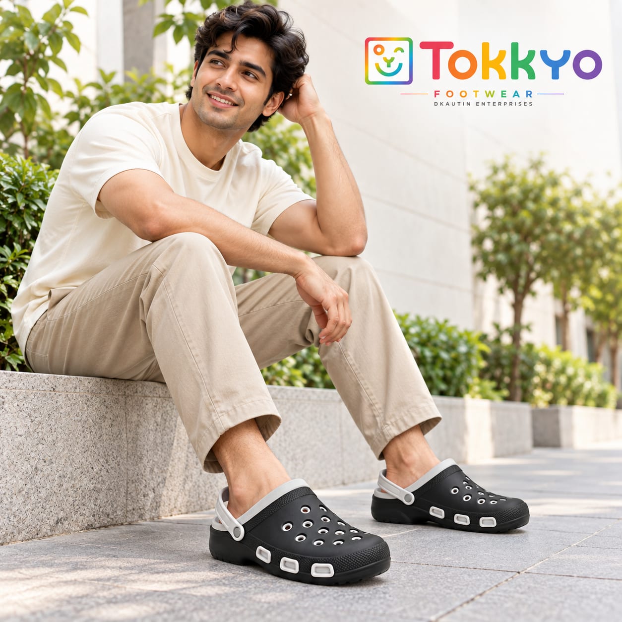 Tokkyo Unisex Black EVA Clogs with Adjustable Heel Strap, thumbnail 2