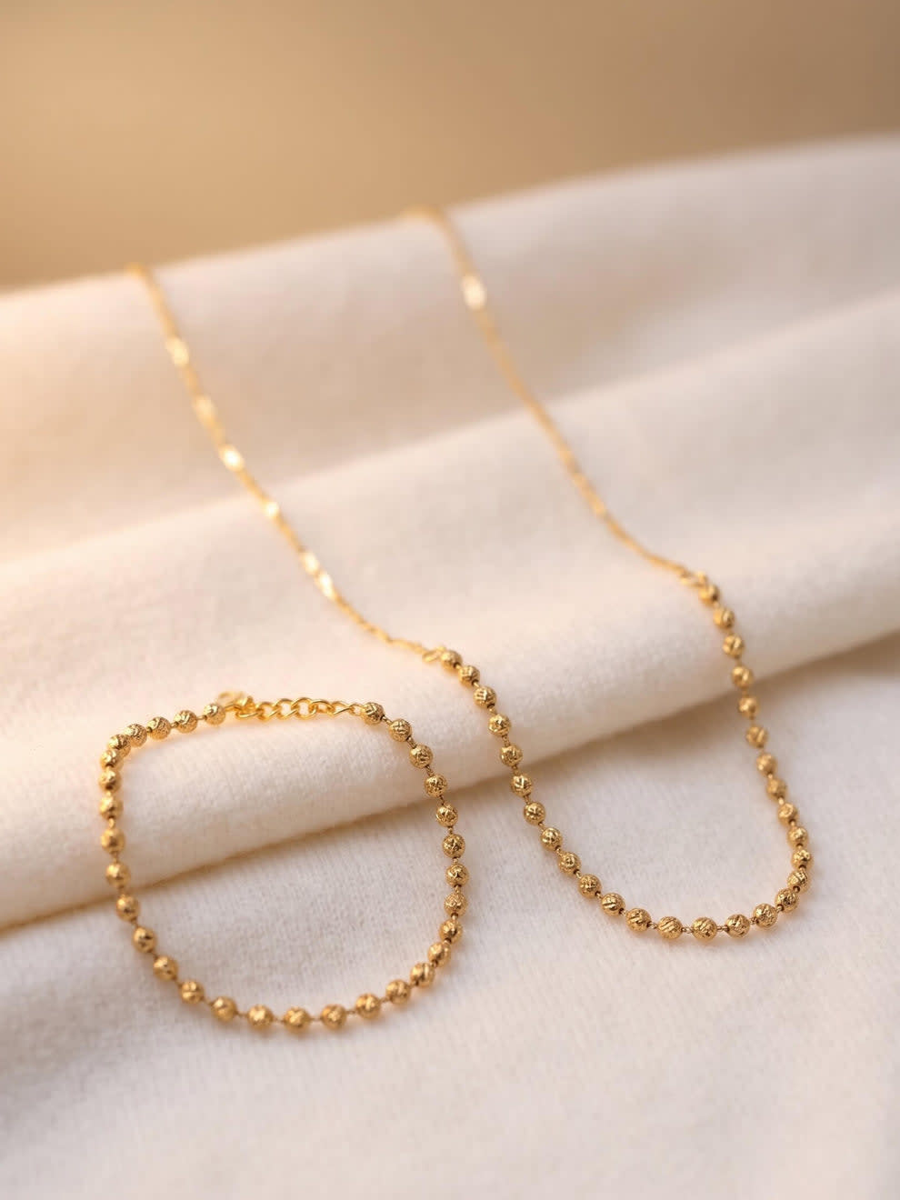 Shringarika Gold-Tone Beaded Necklace & Bracelet Set, thumbnail 2