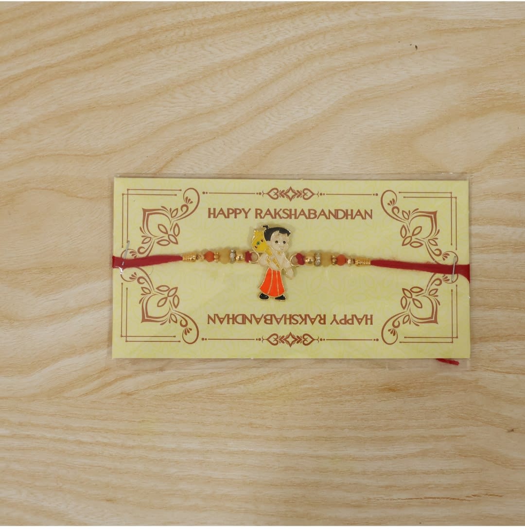 Bal Hanuman Kids Rakhi – Premium Designer Rakhi for Little Brother | Kesariya Bandhanï — thumbnail 3