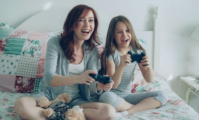 parent and child gaming together