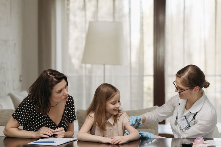 parent talking with young child