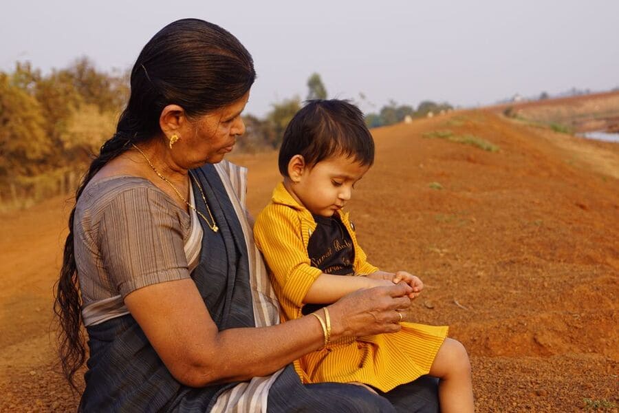 grandmother with her grand child