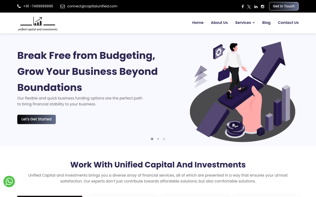 Unified Capital & Investments website screenshot