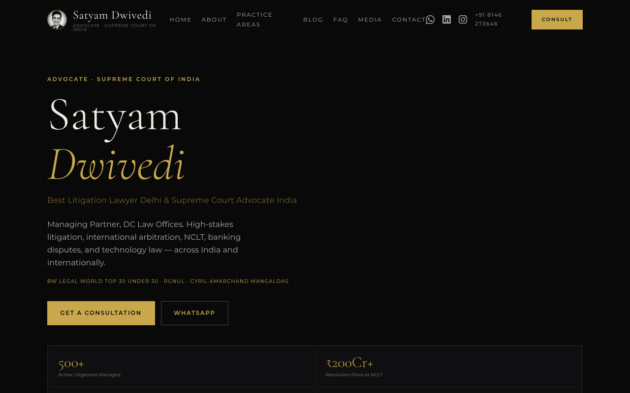 DC Law Offices website screenshot