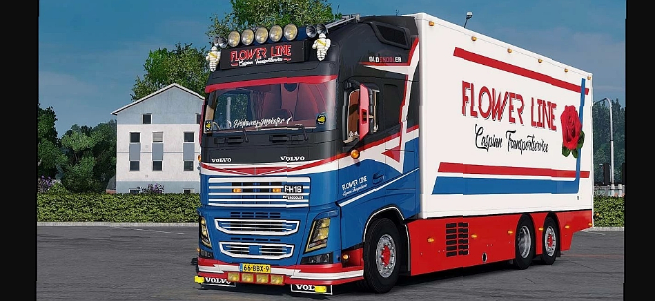 МОД Volvo FH16 Tandem Flower Line Trailer v5.0 ДЛЯ EURO TRUCK SIMULATOR 2