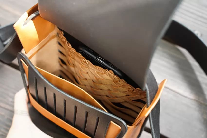 Leather Satchel Interior Detail