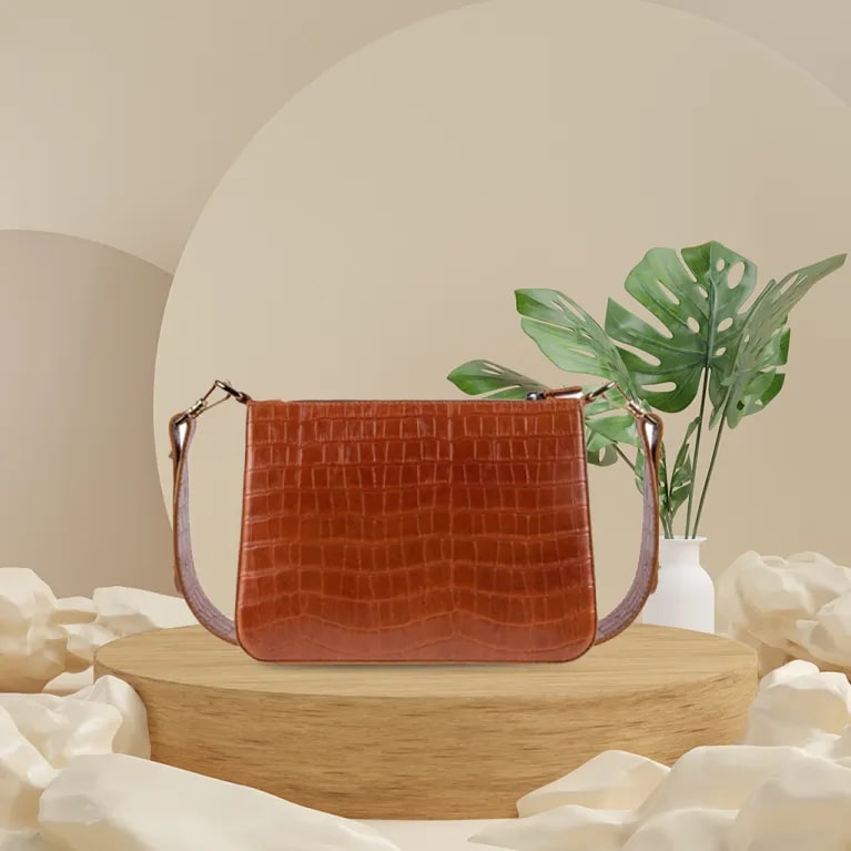 Professional studio photography of a premium leather briefcase, minimalist design, high-quality grain leather.