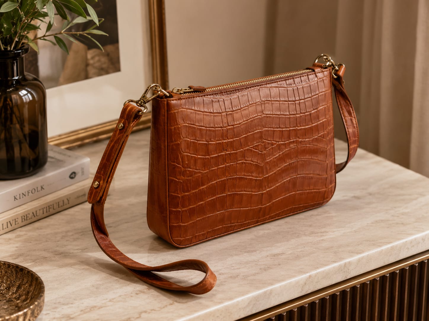 Leather Satchel Interior Detail