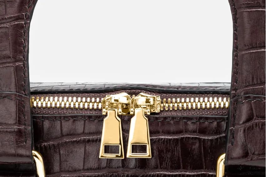 Vertical Leather Bag Interior Detail