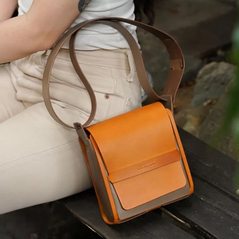 Leather Satchel Interior Detail