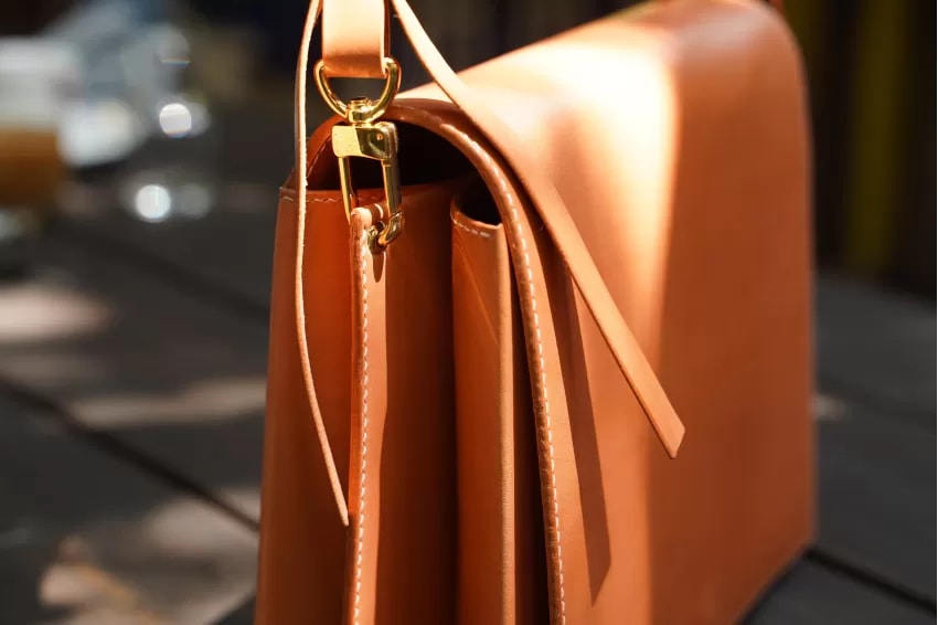 Leather Satchel Side View