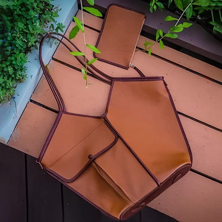 Leather Satchel Interior Detail