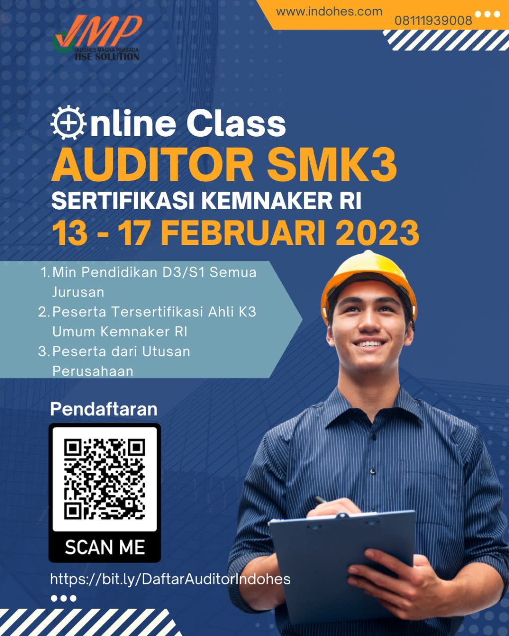 Pelatihan Ahli K3 Umum KEMNAKER RI 23 Januari s.d 07 Februari 2023