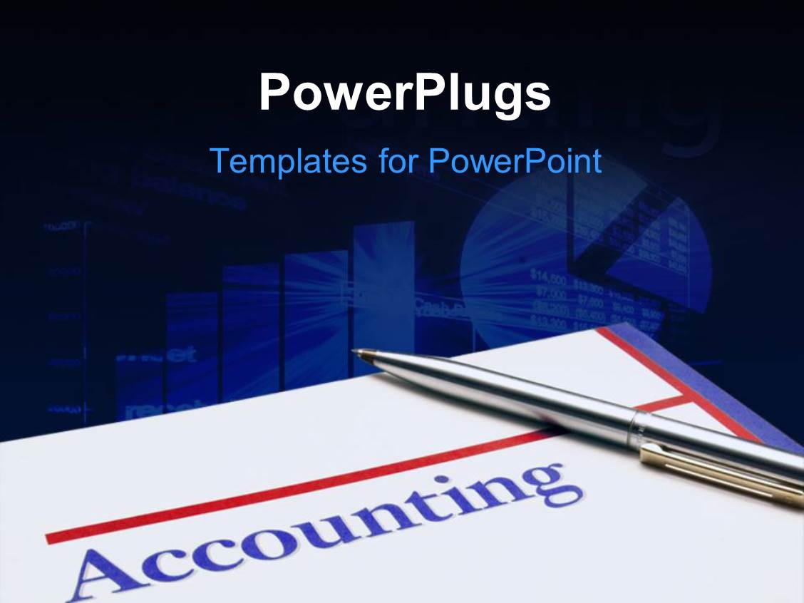 PowerPoint Template: Silver pen laying on Accounting sheet with graphs ...